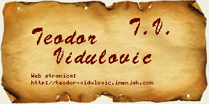 Teodor Vidulović vizit kartica